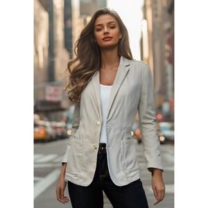 Marine Layer Jacket Blazer Womens Size Small Khaki Brushed Cotton Buttons EUC